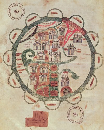 World Map with Jerusalem in the Centre (from 